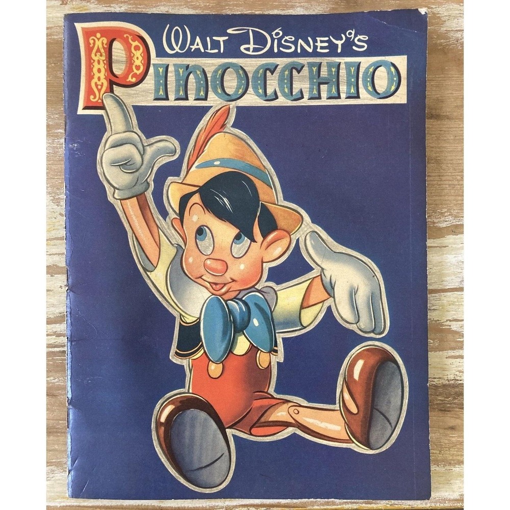 Vintage Walt Disney Pinocchio coloring story book Whitman Publishing 1939